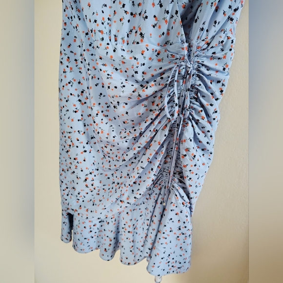 Veronica Beard Silk Feminine Blue Ditzy Floral Marla Ruffle Wrap Dress 6 - Picture 7 of 8